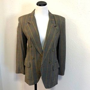 Vintage Glen Plaid knit blazer by Stirling Cooper women’s size 6.